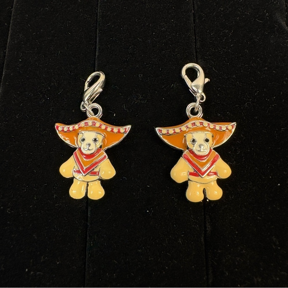 GANZ Webkinz Poncho Bear Charms (Pair of 2) Y2K Vintage Collectibles